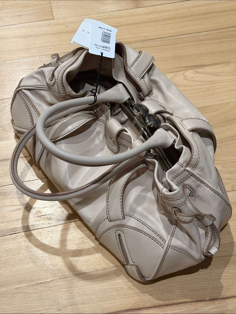 Celine 2014 2 in 1 Seashell Leather Shoulder Bag - Cream - Picture 3 of 6